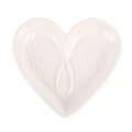 Off White Angel Wing Heart Trinket Dish