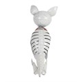 Metal Skeleton Dog Ornament with Pumpkin