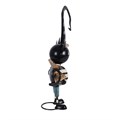 Metal Black Cat Ornament with Witch Hat