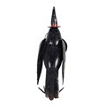 Metal Glitter Raven Ornament with Pumpkin