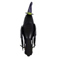 Metal Raven Ornament with Witch Hat