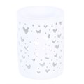 White Heart Cut Out Oil Burner and Wax Warmer