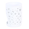 White Heart Cut Out Oil Burner and Wax Warmer