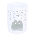 White Heart Cut Out Oil Burner and Wax Warmer