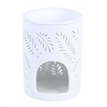 White Leafy Fern Cut Out Oil Burner and Wax Warmer