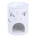 White Bee and Flower Cut Out Oil Burner and Wax Warmer