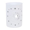 White Sun and Moon Cut Out Oil Burner and Wax Warmer