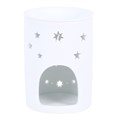 White Sun and Moon Cut Out Oil Burner and Wax Warmer