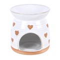 Beige Heart Print Oil Burner