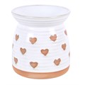 Beige Heart Print Oil Burner