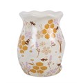 Honey Bee Print Fluted Oil Burner and Wax Warmer