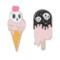 Chapas esmaltadas de helados derritiéndose