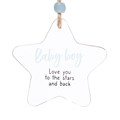 Baby Boy Hanging Star Sentiment Sign