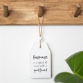 Happiness Is A Glass Of Wine Hanging Sentiment Sign