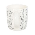 White Happy Cat Print Mug