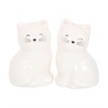 White Cat Shaped Salt and Pepper Shakers