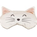 White Cat Face Satin Eye Mask