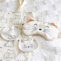 White Cat Face Satin Eye Mask
