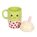 Kawaii Bubble Tea Lidded Mug