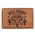 Naturalna wycieraczka z napisem „Welcome to the Saloon”