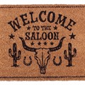 Naturalna wycieraczka z napisem „Welcome to the Saloon”