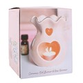 Pink Fluted Oil Burner and Wax Warmer