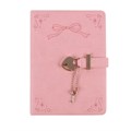 Agenda A5 in ecopelle rosa con chiusura a lucchetto