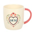 Mum Folk Heart Mug