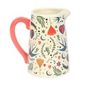 Cream Folk Print Ceramic Flower Jug