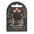 Blue Spread Your Wings Swallow Earrings