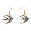 Blue Spread Your Wings Swallow Earrings