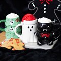 Ghost Shaped Mug with Santa Hat Lid