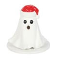 Ghost with Santa Hat Tealight and Incense Cone Holder