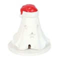 Ghost with Santa Hat Tealight and Incense Cone Holder