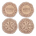 Set of 4 Norse Mythology Wood Slice Coasters