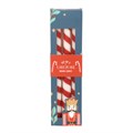 Set of 3 Candy Cane Stripe Taper Candles