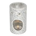 Silver Pillar Crackle Glass Oil Burner & Wax Warmer