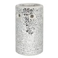 Silver Pillar Crackle Glass Oil Burner & Wax Warmer