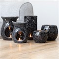 Large Black Crackle Oil Burner & Wax Warmer