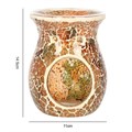 Large Brown Crackle Oil Burner