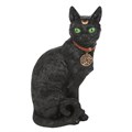 Estatueta de um gato preto sentado
