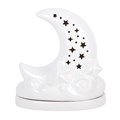White Pastel Skies Moon Incense Cone Holder