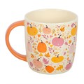 Caneca com estampado de abóbora em rosa e laranja