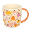 Caneca com estampado de abóbora em rosa e laranja