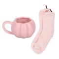 Set de taza y calcetines «Calabaza rosa»