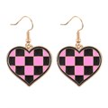 Checkerboard Heart Earrings