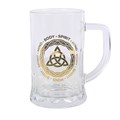 Celtic Triquetra Knot Glass Beer Tankard with Coaster