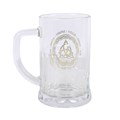 Celtic Triquetra Knot Glass Beer Tankard with Coaster