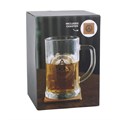 Celtic Triquetra Knot Glass Beer Tankard with Coaster
