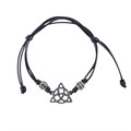 Black Celtic Triquetra Knot Cord Bracelet